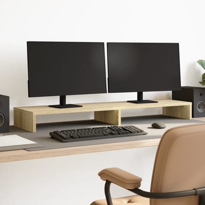 vidaXL - Monitorstandaard - 100x27x10 - cm - bewerkt - hout - sonoma - eikenkleurig