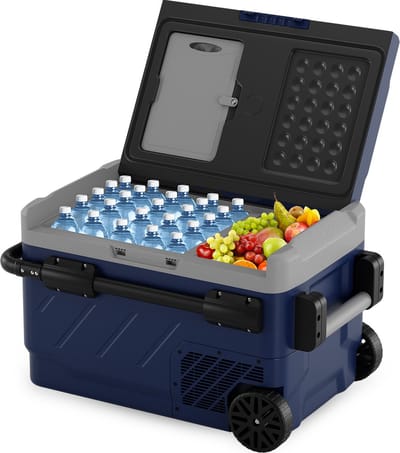 Auronic Compressor Koelbox Elektrisch 12V en 230 volt - Camping Koelkast - Auto - Vriezen en Koelen - 40L - Frigobox - Blauw