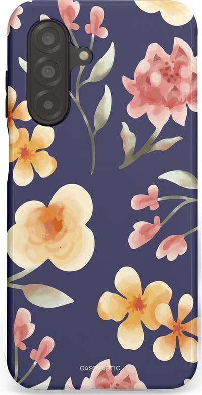 Casetastic Hoesje Geschikt voor Samsung A26 - Stijlvolle Beschermende Duo-layer Case - Bloesemnacht Marine
