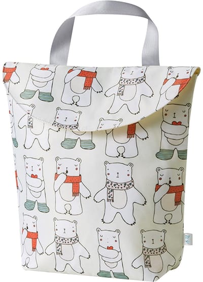 Allecto - Luiertas - Waterdichte Baby Nappy Bag - Ideaal voor Zwemkleding - Reizen met Kinderen - Ruim en Praktisch - Geschikt voor Baby's - Wit