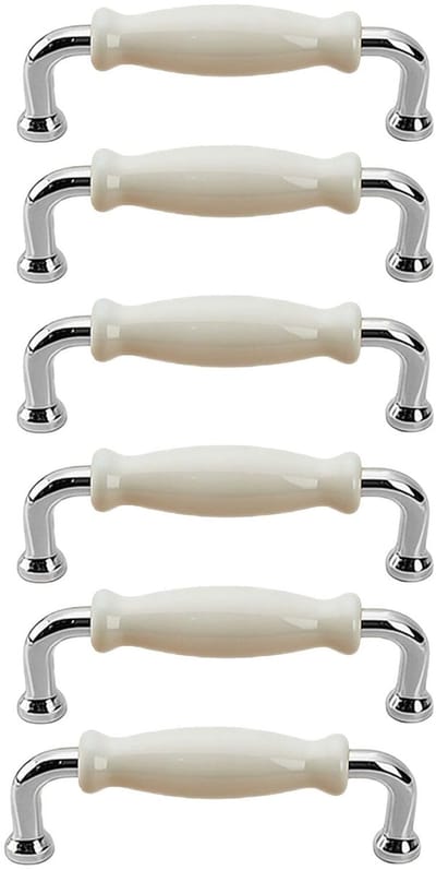 Dailygoods- Kasthandvat 6 Stuks - Keramisch/Zinklegering - Minimalistische Stijl - Deurgrepen - Keuken/Badkamer - Hoogwaardige Afwerking - Deurgreep