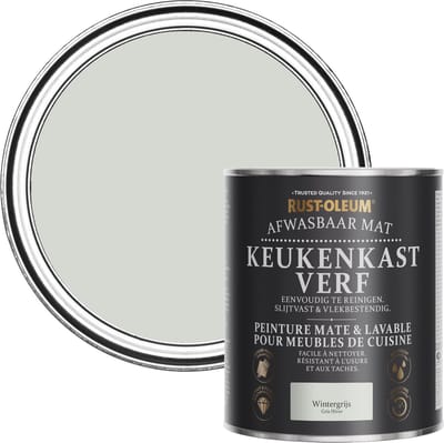 Rust-Oleum Grijs Afwasbaar Mat Keukenkastverf - Wintergrijs 750ml