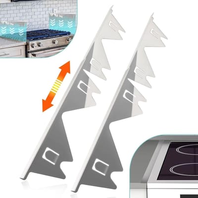 Dailygoody - Stainless Steel Stove Opening Covers - 2 Pack, Verstelbare Ovenvuller - 0.79 Inch Breed