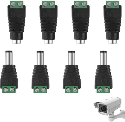 DC 5,5 mm x 2,1 mm stekker en bus 12V - 8 paar mannelijke en vrouwelijke adapters voor videobewakingscamera's en LED-lichtstrips