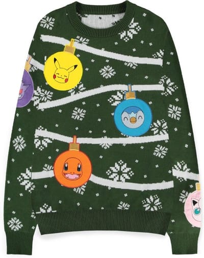Pokémon - Xmas Balls Christmas Kersttrui - XS - Groen