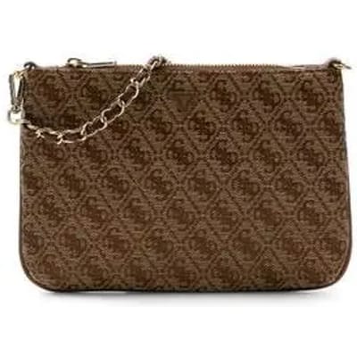 GUESS handtas accessoiretas Flat Pouch Latte Logo Lichtbruin