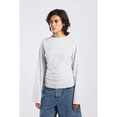 America Today Louise Mid Grey Melange Maat: M | Tops Outlet | Dames | Grijs