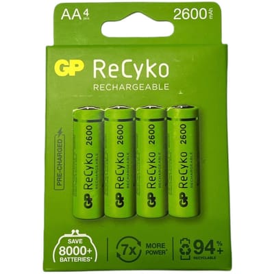 GP ReCyko AA Battery 2600 mAh NiMH 4-Pack