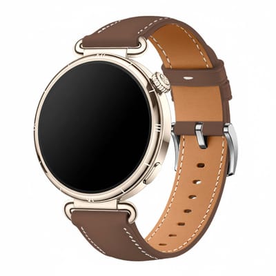 Leren bandje - geschikt voor Garmin Venu 2s / 3s / 4 (41mm) / Vivoactive 4s / Forerunner 255s / 265s - Huawei Watch GT 5 Pro - 42mm / GT 6 / GT 5 / GT 4 - 41mm - leer - bruin