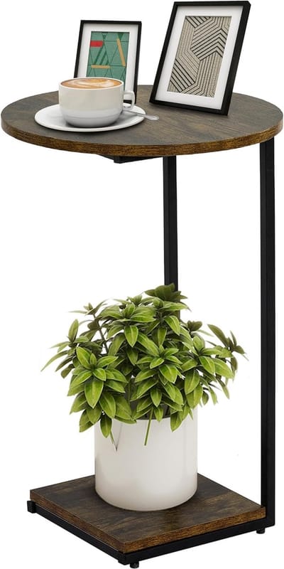 Moderne C-vormige Bijzettafel voor Woonkamer en Slaapkamer - Multifunctionele Salontafel 40×40×60cm