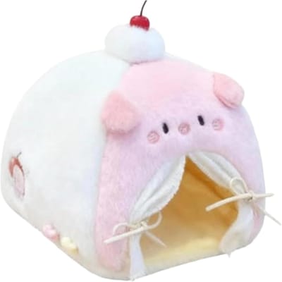Miniatuur poppenbed - Prinsessenmeubels speelgoed - Fantasierijk rollenspel - Schattige indoor speelset - 19 cm hoogte - Pig