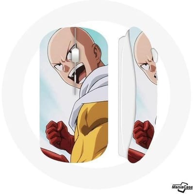 Draadloze Muis - MANIACASE - Saitama One Punch Man - Compatibel met Mac en PC - USB-stick inbegrepen - Wit