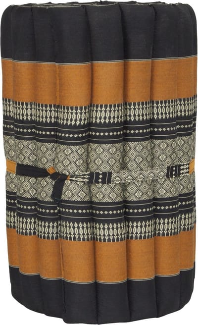 Fine Asianliving Thaise Mat Oprolbaar Matras 190x50x4.5cm Zwart Oranje Meditatie Mat Matras