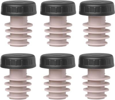 BarUp Kurk Geribbeld met Dop - Voor flessen van 0,5 - 1,5 Liter - Flessenafsluiter - Wijnafsluiter - ( Set van 6 )