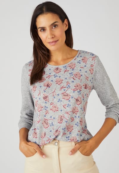 Damart - T-shirt warme gebreide stretch stof - Dames - Roze - XS