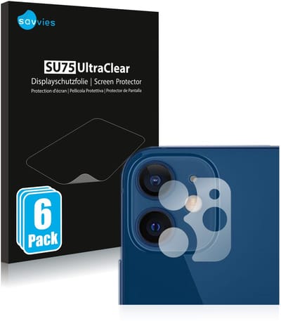 Savvies - Screenprotector voor Apple iPhone 12 (ALLEEN Camera Lens) - Folie Beschermfolie transparant 6 Stuks