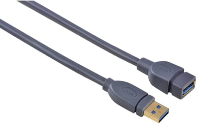 USB 3.0 verlengkabel verguld 1,8m grijs