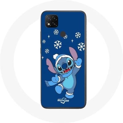 Coque - Maniacase - Xiaomi Redmi 9C - Souple - Motif Stitch neige Noël - Protection bleu
