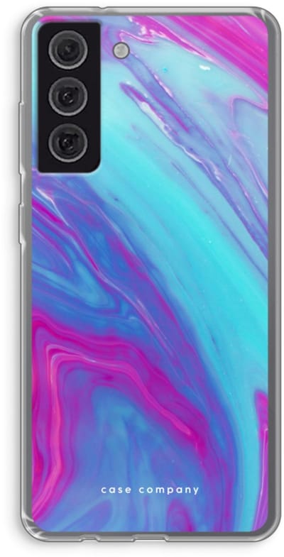 Hoesje geschikt voor Samsung Galaxy S21 FE hoesje - Zweverige regenboog - Soft Cover Telefoonhoesje - Bescherming aan alle Kanten en Schermrand