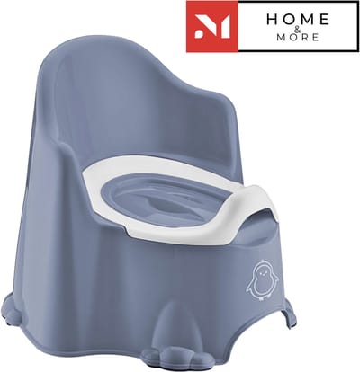 Kinder plaspotje - Hoge rugsteun - WC potje met deklseltje - Zindelijkheid trainen - Binnenpot Uitneembaar - Makkelijk schoonmaken - Kleur Blauw