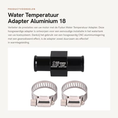 Dailygoods - Water Temperatuur Adapter - Aluminium - 18 mm - Voor Motoren - Hoogwaardige Temperatuurmeting - Betrouwbaar en Duurzaam - Geschikt voor D...