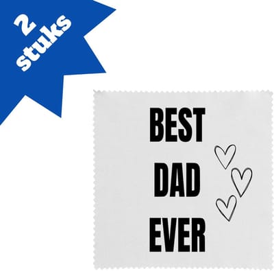 Akyol - best dad ever brillendoekjes - Vader - papa - vaderdag - cadeau - verjaardag - opa - 17,8 bij 17,8 cm - 2 stuks