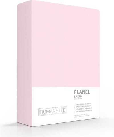 Romanette flanellen laken - Roze - 1-persoons (150x250 cm)