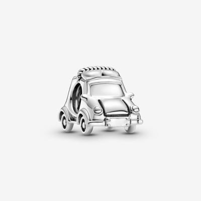 Fler® | Bedel | Past op populaire bedel armbanden (standaard-3mm) | armbandbedel | Electric Car Bedel | Electrische Auto | Hangbedel Charm | 925 sterling zilver | Zwarte & Rode emaille | Vriendschap, Verjaardagsgeschenk, Cadeau | Valentijn kado