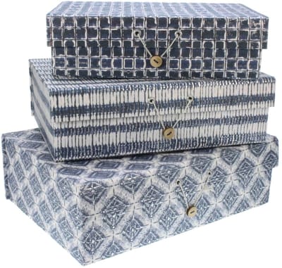 Geschenkdozen RH blauw Set/3 33x22,9x10,7cm