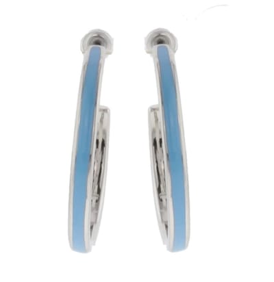 Behave - Oorringen - Zilverkleur met blauw accent - zomerse stijl