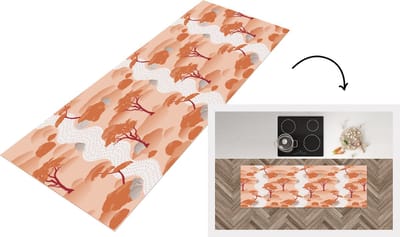 Keukenloper - Loper keuken - Tuin - Japan - Patroon - Azië - 150x50 cm - Keukenloper vinyl