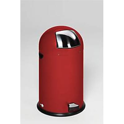 VAR afvalbak, pedaalmechanisme, 37 l, metalen handvat, stalen binnenemmer, rood, 10 kg