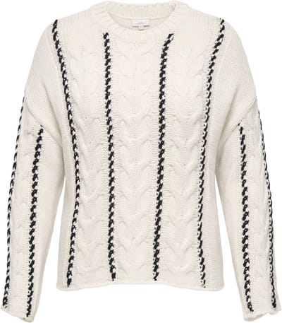 ONLY CARMAKOMA - CARTESSA CABEL STITCH LS O-NECK KNT - Dames - Gebreide truien