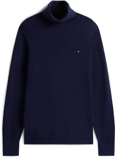 Tommy Hilfiger Heren Truien & Vesten Pima Org Ctn Cashmere Roll Neck - Donkerblauw - Maat S