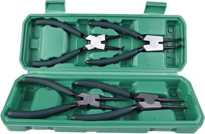 Set van 4 Lock Ring Tangen voor Veiligheids- en Snapringen met Antislip Handvatten en Elastische Ringen