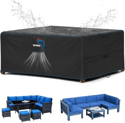 Tuinkussenhoes 200 x 100 x 74 cm - Waterdicht, Winddicht en UV-bestendig - Zware 420D Oxford Stof voor Rectangulaire Tafel met Ventilatiepoort