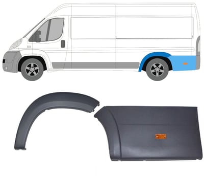 Sierlijst zijlijst achter spatbord met lamp voor Citroen Jumper 2006-2014