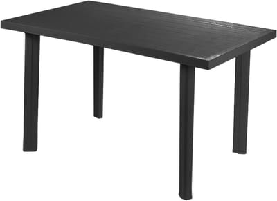 Kunststof tuintafel - Balkontafel Terrastafel - Buiten Eten - Weerbestendig Parasolgat - 125x75x72cm - Antraciet