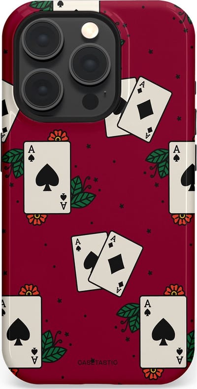 Casetastic Hoesje Geschikt voor Apple iPhone 15 Pro Magsafe - Stijlvolle Beschermende Duo-layer Case - Casino Aas