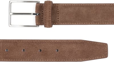 DTCH.FIT Herenriem Suède Bobby - Riem Mokkabruin - Pantalon & Jeans Broekriem - Riemmaat 105cm - Totale lengte 120cm