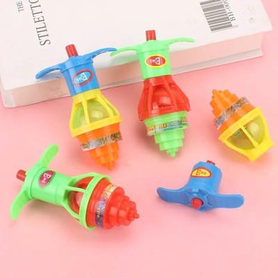 Lichtgevende tolletjes met kleurrijke tol-uitwerping, klassieke gyroscoop, nieuwigheidsspeelgoed, feestartikelen voor kinderen. 4PCS green