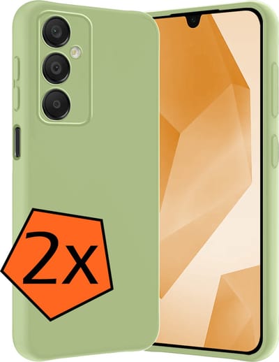 Hoes - 2 Stuks - Geschikt voor Samsung Galaxy A16 - Sterk & Shockproof - Case Siliconen - Back Cover - Telefoon Hoes - Groen