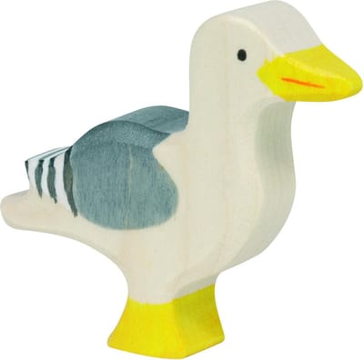 HOLZTIGER Zeedieren - Meeuw - 6X2X6Cm - Houten Figuur - Handgemaakt