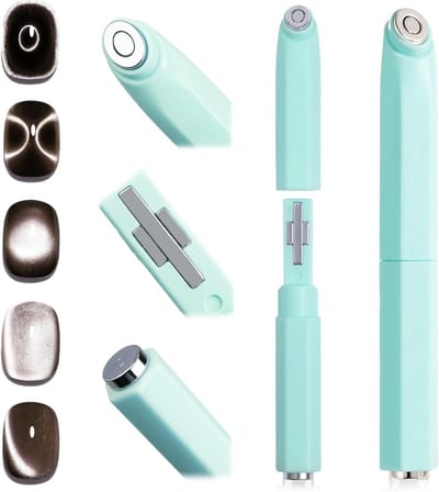 Multifunctionele 3-in-1 Magnetische Pen voor Nagels, Inclusief Afneembare Tools voor DIY Manicure en Gel Polish Accessoires