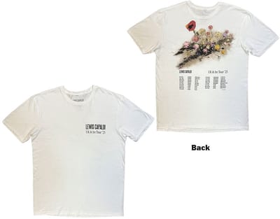 Lewis Capaldi - Flowers UK Tour '25 Heren Tshirt - S - Wit