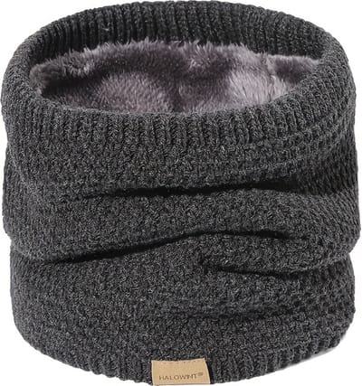 Livano Nekwarmer - Dames - Fleece - Motor - Bandana - Masker - Colsjaal - Sjaal - Gewatteerd - Skiën - Warm - Rekbaar - Donker Grijs