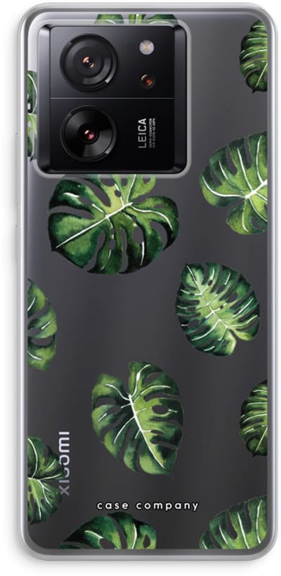 Case Company® - Hoesje geschikt voor Xiaomi 13T Pro hoesje - Tropische bladeren - Soft Cover Telefoonhoesje - Bescherming aan alle Kanten en Schermrand