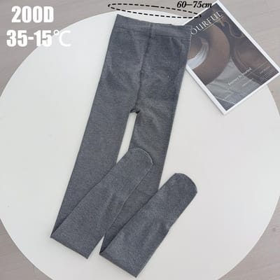 Collants en tricot gris pour femme Automne Hiver Élastique Gris foncé Bas Y2K Féminin Plus Épais Chaleur Coton Streetwear Collants One Size