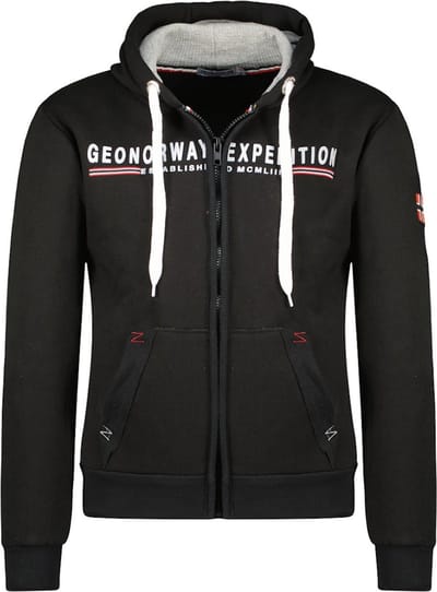 Gasille Vest Met Capuchon En Rits Zwart Geographical Norway - XXL