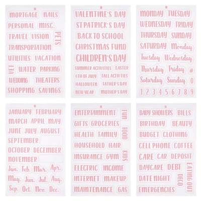 Solidchoice - Dailygoody - Budget Planner - Stickers - Waterdicht - Roze - Geld Organizer - 117 Stukken - Voor Budget-Enveloppen